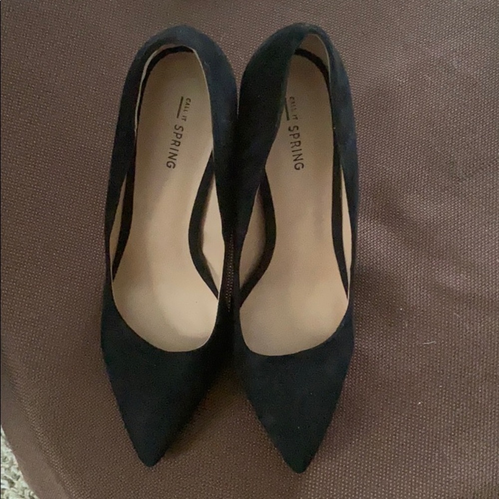 Call It Spring Womens Black Pointed Heels Sz 10